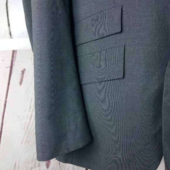 Haggar Originals 1926 40R 2 Button Gray Birdseye Suit Blazer Jacket - Picture 3 of 10